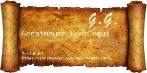 Gerstmayer Gyöngyi névjegykártya